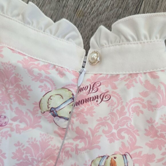 Angels Heart Honey Jam Sweet Lolita Dress size M Pink Lace & Ribbon - Picture 3 of 11